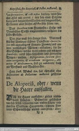 De Alopecia, oder, wenn die Haare ausfallen