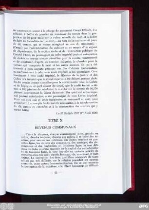 Titre X Revenus Communaux