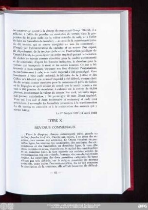 Titre X Revenus Communaux