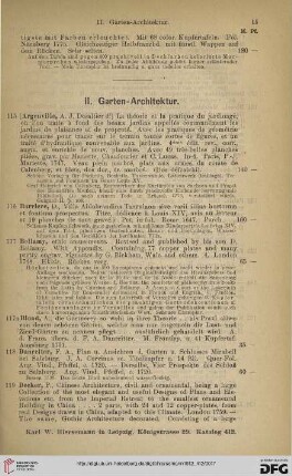 II. Garten-Architektur (Nr. 115 - 139)