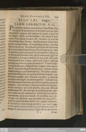 Epist. LXI. Brugas. Iano Lernutio, V. C.