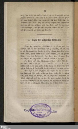 II. Segen des katholischen Geistlichen