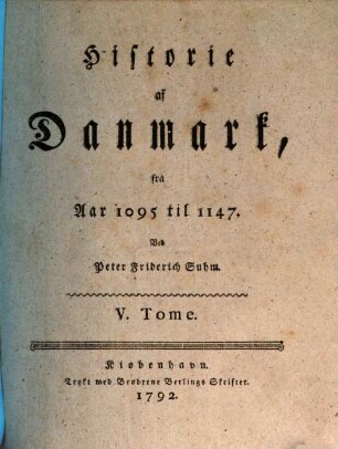 Historie af Danmark, 5. Fra Aar 1095 til 1147