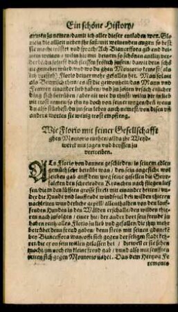 Wie Florio mit seiner Gesellschafft ghen Montorio ritthen/ ...