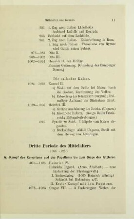 Dritte Periode des Mittelalters 1056-1256