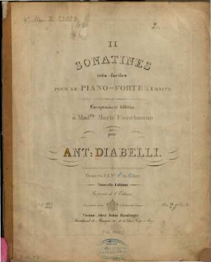 II sonatines très-faciles : pour le piano-forte à 4 ms. ; oeuv. 24, 1. C-dur