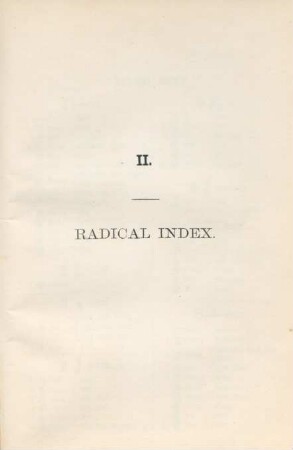 II. Radical index