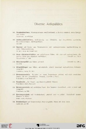 Diverse Antiquitäten (Nr. 196-236)