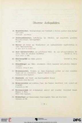 Diverse Antiquitäten (Nr. 196-236)