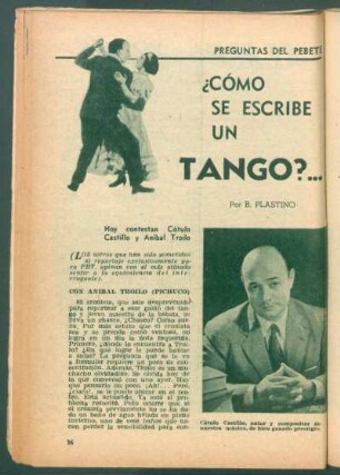 ¿Cómo se escribe un tango? ... : Preguntas del Pebete