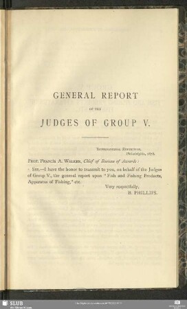 General Report Of The Judges Of Group V.