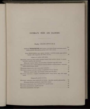 Systematic Index and Diagnoses.