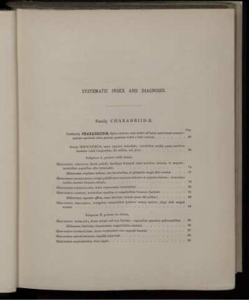Systematic Index and Diagnoses.