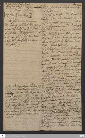 Brief von [August Herrmann Francke, Johann Heinrich Michaelis, Paul Anton, Joachim Just Breithaupt, Joachim Lange] an Friedrich Wilhelm I., König in Preußen.