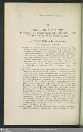 K. Verkehrs-Anstalten; Posten Und Telegraphen; Eisenbahnen; Wasserstraßen Und Häfen