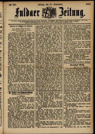 Ausgabe vom Freitag, den 21. September 1888.