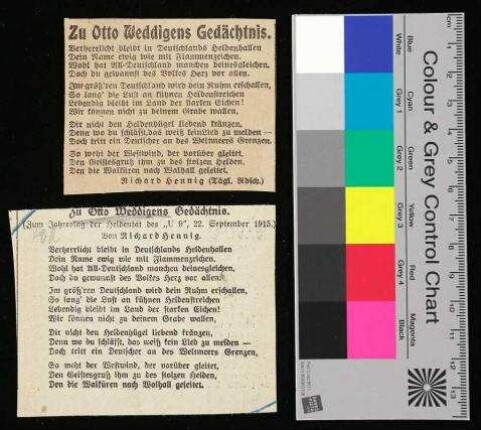 Zu Otto Weddigens Gedächtnis