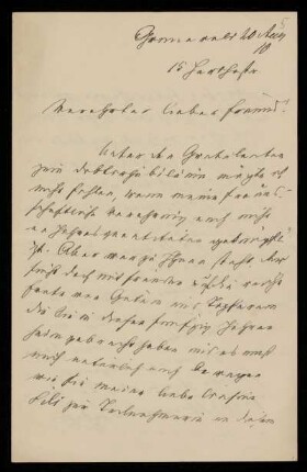 Brief von Friedrich Dernburg an Otto von Gierke, Grunewald (Landkreis Teltow), 20.8.1910