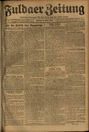Ausgabe vom Freitag, den 17. März 1922.