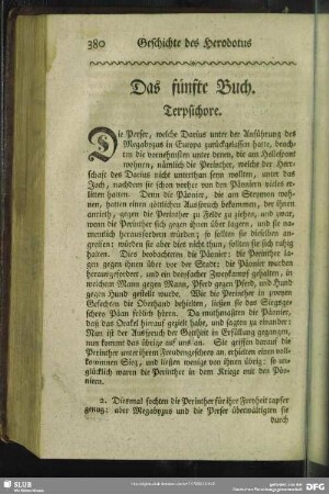 Das fünfte Buch. Terpsichore
