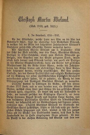 Wieland's Werke. 1, Geschichte des Agathon ; 1 : nebst der Biographie Wielands