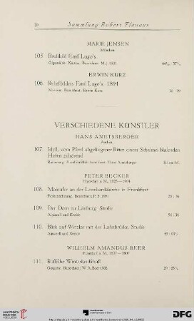 Verschiedene Künstler (Nr. 107-149)