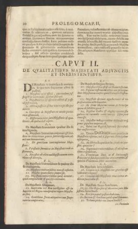 Caput II. De Qualitatibus Majestati Adjunctis Et Inexistentibus.