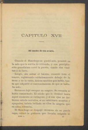 Capítulo XVII - El sueño de un avaro.