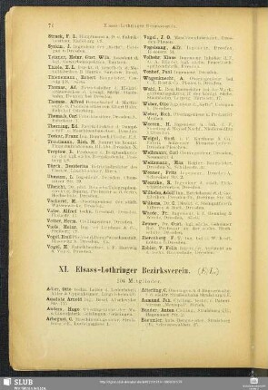 XI. Elsass-Lothringer Bezirksverein.