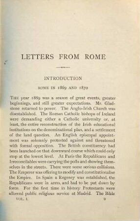 Letters from Rome on the occasion of the Oecumenical Council : 1869 - 1870 ; in 2 vol., 1