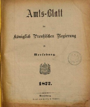 Amtsblatt der Regierung zu Merseburg. 1877, 1877