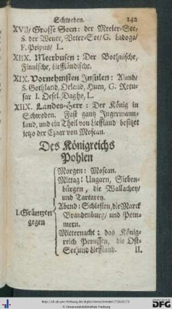 Pohlen; Preussen; Moscowitisches Reich; Ungarn; Dalmatien; Griechenland; Europäische Türckey.