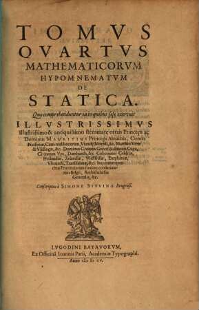Hypomnemata mathematica. 4, De statica