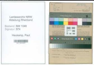 Entnazifizierung Paul Heukamp , geb. 20.09.1920 (Hallenmeister)