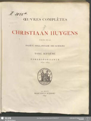 7: Correspondance : 1670-1675