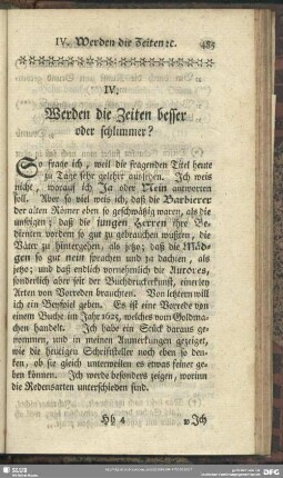 IV. Werden die Zeiten besser oder schlimmer?