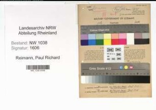 Entnazifizierung Paul Richard Reimann , geb. 13.06.1908 (Zugfuehrer)