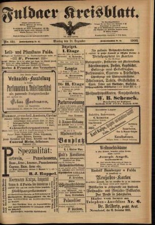Zweite Ausgabe vom Montag, den 21. Dezember 1903.