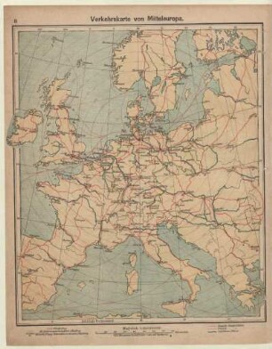 Verkehrskarte von Mitteleuropa