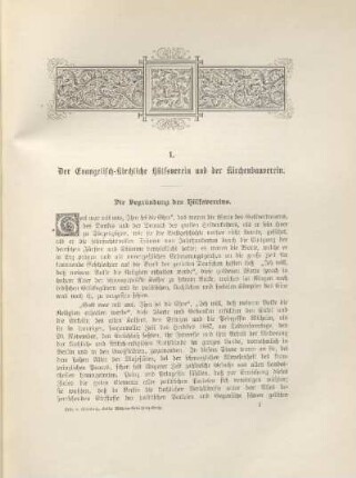 I. Der Evangelisch-kirchliche Hülfsverein und der Kirchenbauverein