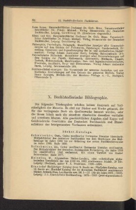 X. Buchhändlerische Bibliographie.