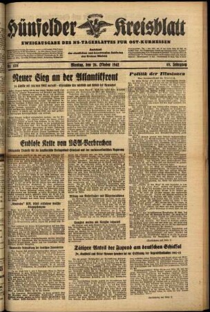 Ausgabe vom Montag, den 26. Oktober 1942.