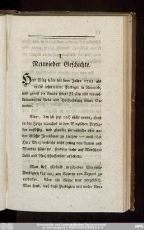 I. Neuwieder Geschichte.