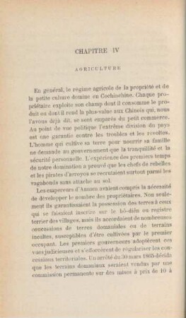 Chapitre IV. Agriculture