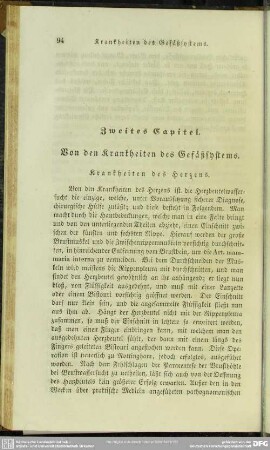 Zweites Capitel. Von den Krankheiten des Gefäßsystems