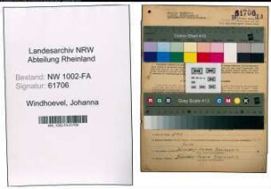 Entnazifizierung Johanna Windhoevel, geb. 29.01.1901 (Haendlerin)