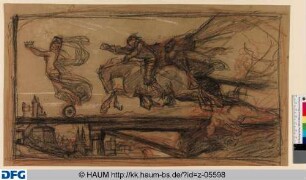 Frühe Vorstudie für "Jagd nach dem Glück"