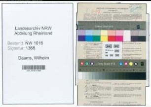 Entnazifizierung Wilhelm Daams , geb. 26.11.1886 (Postschaffner)