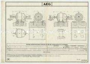 Technische Zeichnung von Gleichstrommaschinen VGN 200 und VGN 260