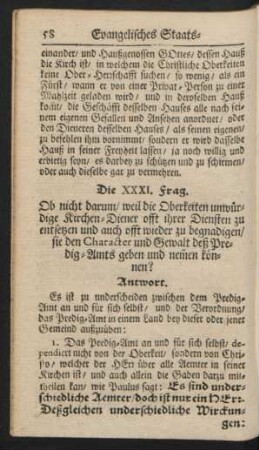 Die XXXI. Frag. - Die XL. Frag